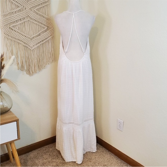 Aerie | White Strappy Maxi Dress | Size Large - Picture 5 of 9